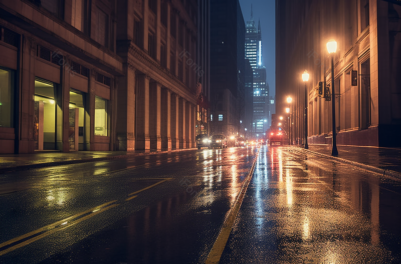 雨夜的外滩大街都市风光摄影,高清,摄影图,摄影图片,图片大全,摄影图免费下载